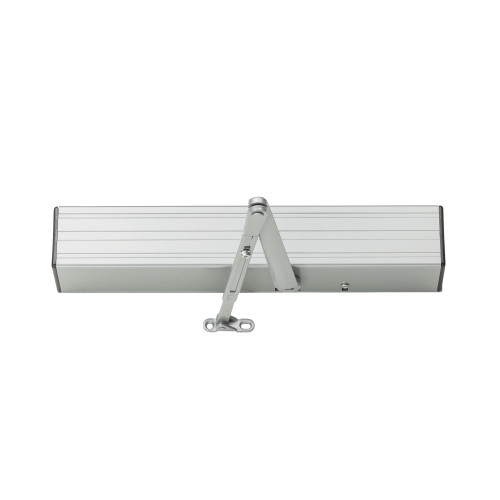LCN 4822-LONG/18 689 Grade 1 Surface Mounted Electromechanical Benchmark Door Operator Double Lever Arm Long Push Side Mounted Top Jamb 24 - 54 Door 90 Deg Powered 100 Deg Manual Swing Machine and Wood Screws Aluminum Painted Finish 4822-LONG/18 689