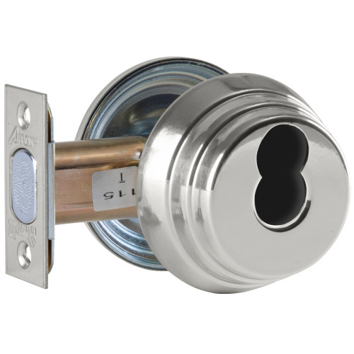 Arrow E61 26 IC Grade 2 Single Cylinder Deadlock SFIC Prep Less Core Bright Chrome Finish Field Reversible