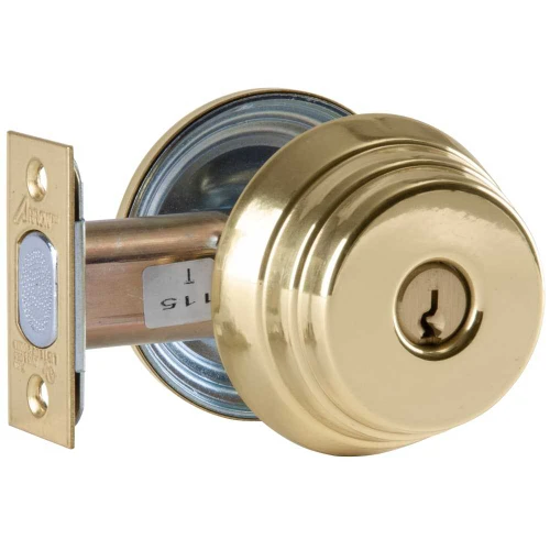Arrow E61 3 CS Grade 2 Single Cylinder Deadlock Conventional Cylinder Bright Brass Finish Schlage C Keyway Field Reversible E61 3 CS