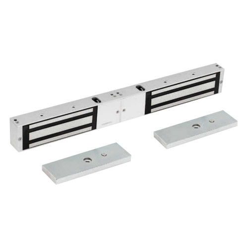 Locknetics MG1200-2 MG Series 1200 Model Double Mag Lock Standard 1200lb 12/24VDC Satin Stainless Steel MG1200-2