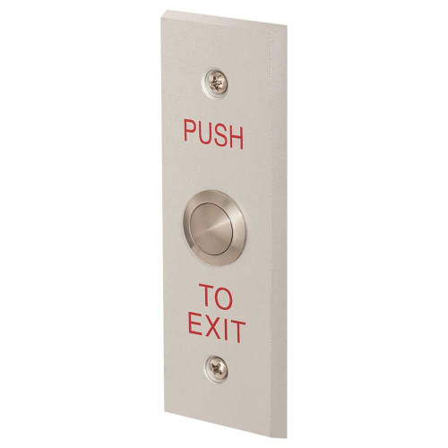 Locknetics MPB-100-N Pushbutton Metal Push To Exit Narrow Stile Plate Aluminum MPB-100-N