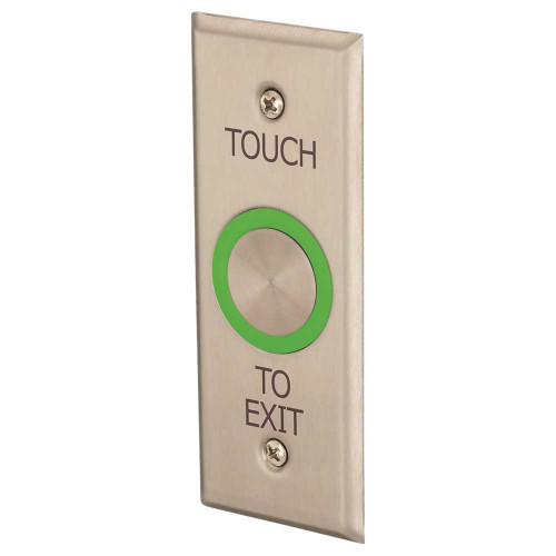 Locknetics TS-100-N Touch Sense Switch Touch To Exit Narrow Stile Plate Satin Stainless Steel TS-100-N