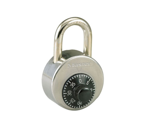 Master Lock Company 2001 Hig Security Combination Lock 2-3/16 In Wide Double Armored Stainless Steel Body 1 In Hardened Boron Alloy Shackle 3 Number Dialing 2001