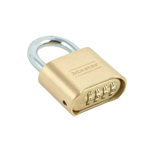 Master Lock Company 175D 2 In Wide Solid Body Hardened Steel Shackle 4-digit Set-Your-Own Combination Combination Change Key Provided 175D