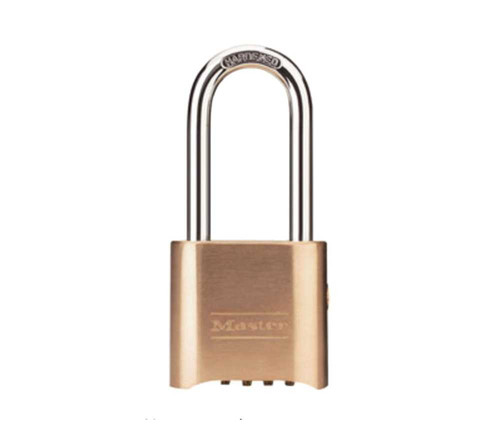 Master Lock Company 176LH Set-Your-Own 4-Digit Combination 2 In Wide Solid Brass Case 2-1/4 In tall 5/16 In Diameter Hardened Steel Shackle 176LH