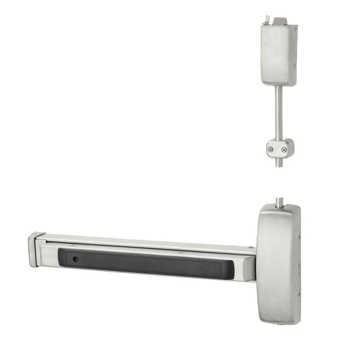 Sargent NB8740E ETJ RHR 32D Grade 1 Surface Vertical Rod Exit Device Wide Stile Pushpad 32 Device 84 Door Height Dummy Function J Freewheeling/Vandal Resistant Lever Less Bottom Rod Hex Key Dogging Satin Stainless Steel Finish Right Hand Reverse NB8740E ETJ RHR 32D