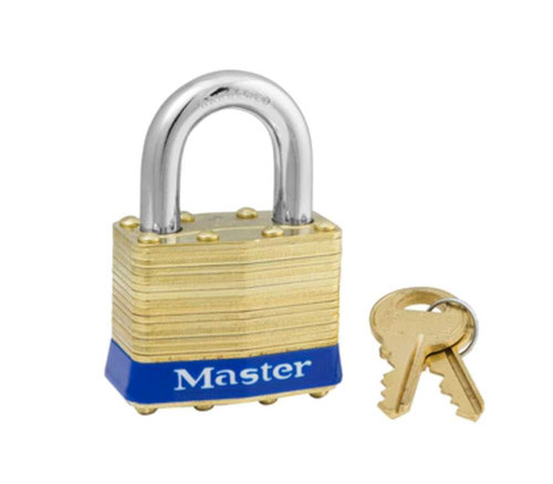 Master Lock Company 2KA 2532 1-3/4 In Wide Laminated Brass Body 15/16 In Tall 5/16 In Diameter Hardened Steel Shackle 4-Pin W1 Cylinder Keyed Alike 2KA 2532
