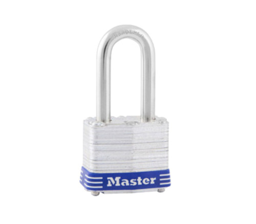 Master Lock Company 311KA 1-9/16 In Wide Laminated Steel Body Hardened Steel Shackle 4 Pin Cylinder Keyed Alike Black Thermoplastic Shell