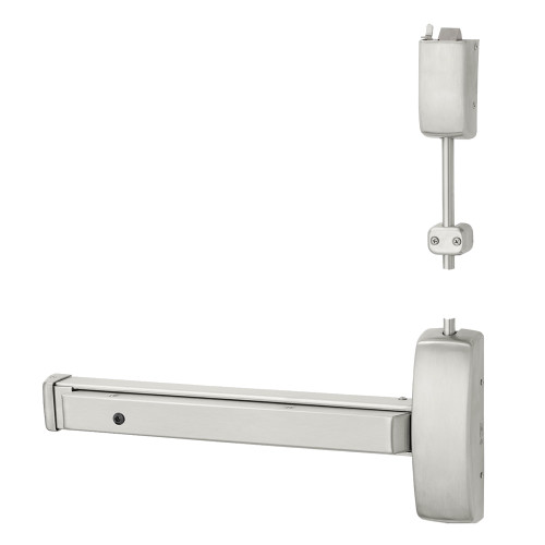 Sargent 19-NB8706E RHR 32D Grade 1 Surface Vertical Rod Exit Device Wide Stile Pushpad 32 Device 84 Door Height Storeroom Function Less Bottom Rod Hex Key Dogging Less Lexan Push Pad Touchbar Satin Stainless Steel Finish Right Hand Reverse