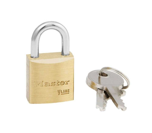 Master Lock Company 4120KA 123 3/4 In Wide Brass Body 7/16 In Tall 5/32 In Diameter Hardened Steel Shackle Non-rekeyable 3-Pin Cylinder Keyed Alike 4120KA 123