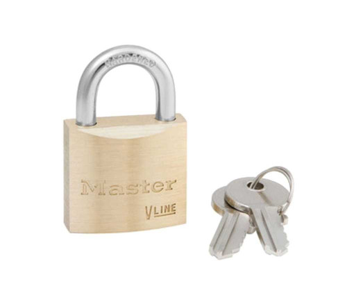 Master Lock Company 4140KA 3231 1-1/2 In Wide Brass Body 13/16 In Tall 1/4 In Diameter Hardened Steel Shackle Non-rekeyable 4-Pin Cylinder Keyed Alike 4140KA 3231