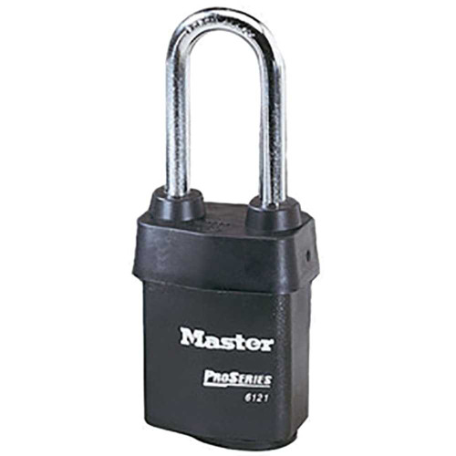 Master Lock Company 6121LJ KA10G165 2-1/8 In Heavy Steel Body 2-1/2 In Tall 5/16 In Diameter Hardened Boron Alloy Shackle 5 Pin Cylinder Weather Tough Cover Keyed Alike 6121LJ KA10G165