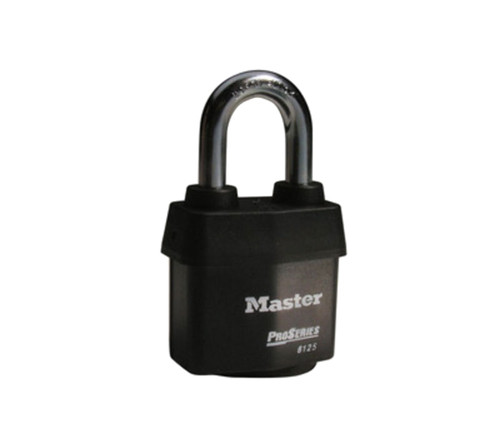 Master Lock Company 6125KA 10G010 2-3/8 In Heavy Steel Body 1-1/8 In Tall 5/16 In Diameter Hardened Boron Alloy Shackle 5 Pin Cylinder Weather Tough Cover Keyed Alike 6125KA 10G010