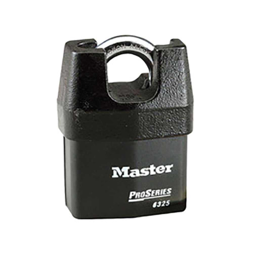 Master Lock Company 6325KD 2-3/8 In Heavy Steel Body 3/4 In Tall 5/16 In Hardened Boron Alloy Shackle 5 Pin Cylinder Iron Shackle Shroud 6325KD