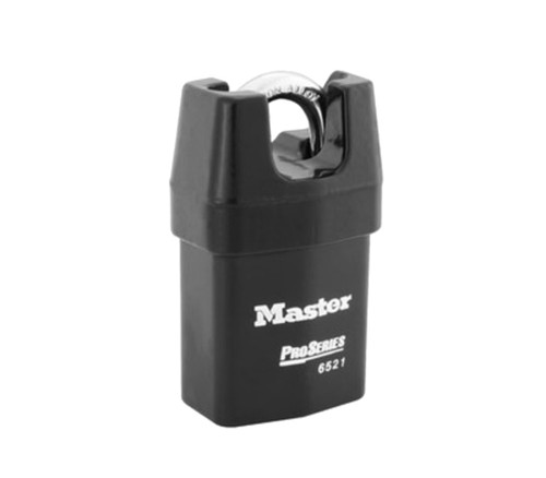 Master Lock Company 6621LJ D04 6Pin KZ 2-1/8 In Heavy Steel Body 2-1/2 In Tall 5/16 In Diameter Hardened Boron Alloy Shackle 6 Pin Cylinder Weather Tough Cover Zero Bitted 6621LJ D04 6Pin KZ