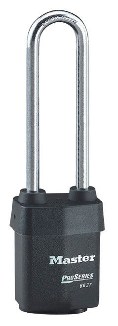 Master Lock Company 6627LJ WO 2-5/8 In Heavy Steel Body 2-1/2 In Tall 5/16 In Diameter Hardened Boron Alloy Shackle Without Cylinder Weather Tough Cover 