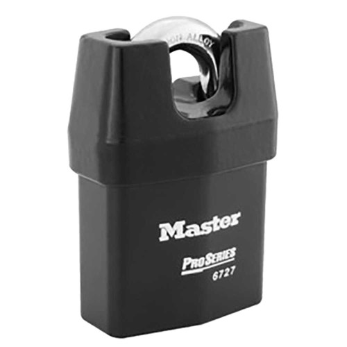 Master Lock Company 6727WO 2-5/8 In Heavy Steel Body 3/4 In Tall 5/16 In Hardened Boron Alloy Shackle Without Cylinder Weather Tough Cover 6727WO
