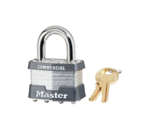 Master Lock Company 81KD 1-3/4 In Wide Laminated Steel Body 15/16 In Tall 5/16 In Diameter Hardened Steel Shackle 5 Pin Cylinder