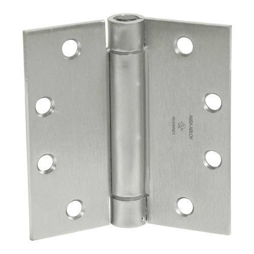 McKinney 1552 4-1/2x4-1/2 32D Spring Hinge Standard Weight 4-1/2 by 4-1/2 Square Corner Satin Stainless Steel Finish 1552 4-1/2x4-1/2 32D