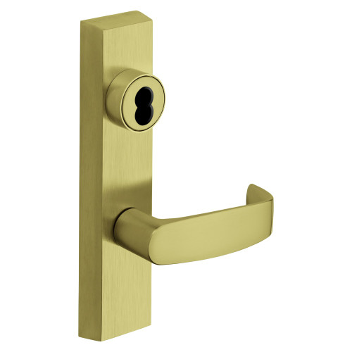 Sargent 70-746-8 ETL RHRB 4 Grade 1 Exit Device Trim Storeroom Function Freewheeling Trim Key Unlocks Trim Trim Retracts Latch Trim Relocks when Key is Removed For Rim 8800 and NB8700 Series Devices SFIC Prep Less Core L Lever RHR Satin Brass