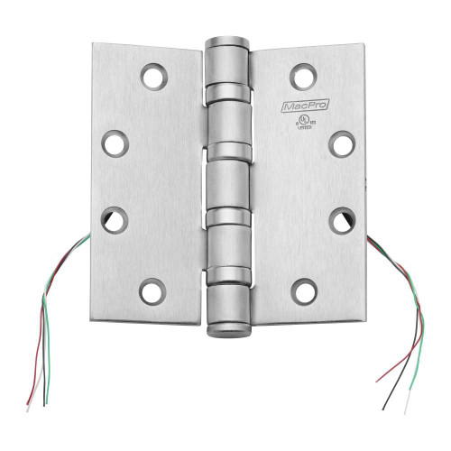 McKinney MPB68 4-1/2x4-1/2 26D CC4 MacPro Full Mortise Hinge 5-Knuckle Heavy Weight 4-1/2 by 4-1/2 Square Corner 4-Wire Satin Chrome Finish MPB68 4-1/2x4-1/2 26D CC4
