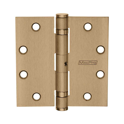 McKinney MPB79 4-1/2x4-1/2 10 MacPro Full Mortise Hinge 5-Knuckle Standard Weight 4-1/2 by 4-1/2 Square Corner Satin Bronze Clear Coated Finish MPB79 4-1/2x4-1/2 10