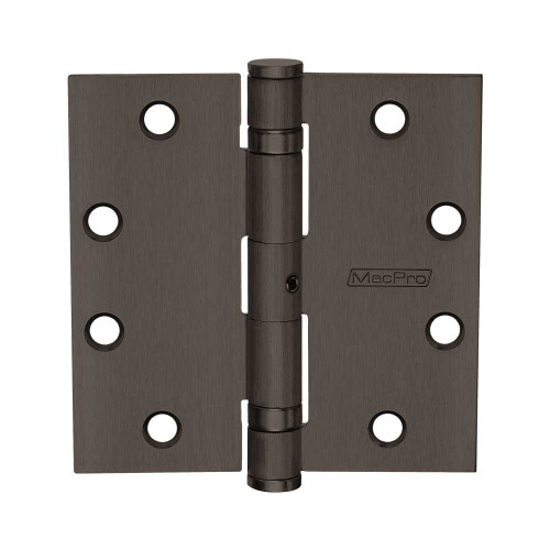 McKinney MPB79 4-1/2X4-1/2 10B MacPro Full Mortise Hinge 5-Knuckle Standard Weight 4-1/2 by 4-1/2 Square Corner Dark Oxidized Satin Bronze Oil Rubbed Finish MPB79 4-1/2X4-1/2 10B