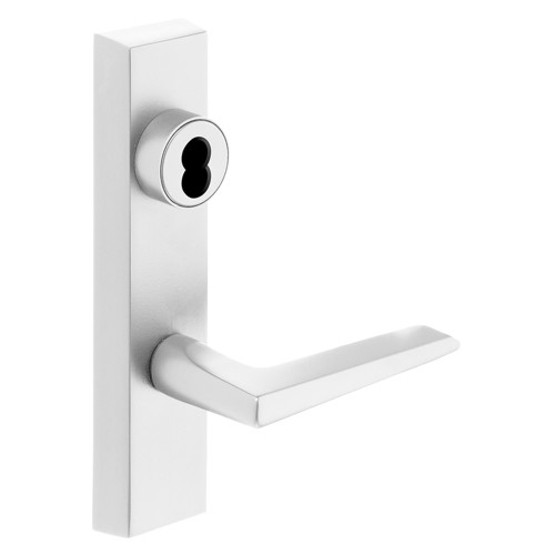 Sargent 70-744 ETF LHRB WSP Grade 1 Exit Device Trim Freewheeling Trim Key Retracts Latch For Surface Vertical Rod and Mortise 8700 8900 Series Devices SFIC Prep Less Core F Lever LHR White Suede Powder Coat