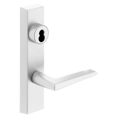 Sargent 60-743-8 ETF RHRB WSP Grade 1 Exit Device Trim Classroom Function Freewheeling Trim Key Outside Unlocks/Locks Trim For Rim 8800 and NB8700 Series Devices Sargent LFIC Less Core F Lever RHR White Suede Powder Coat