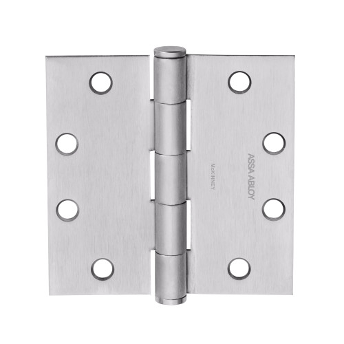 McKinney T2314 4X4 32D Full Mortise Hinge 5-Knuckle Standard Weight 4 by 4 Square Corner Satin Stainless Steel Finish