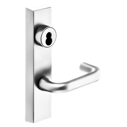 Sargent 60-743-8 ETJ RHRB 14 Grade 1 Exit Device Trim Classroom Function Freewheeling Trim Key Outside Unlocks/Locks Trim For Rim 8800 and NB8700 Series Devices Sargent LFIC Less Core J Lever RHR Bright Nickel Plated Clear Coated