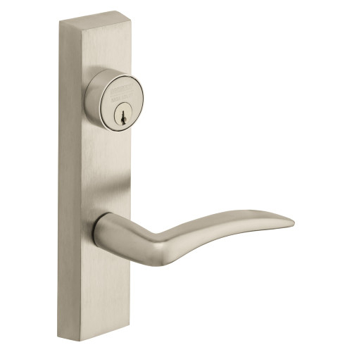 Sargent 743-6 ETA LHRB 15 Grade 1 Exit Device Trim Classroom Function Freewheeling Trim Key Outside Unlocks/Locks Trim For LP8600 LR8600 and LS8600 Series Devices 1-1/8 In Mortise Cylinder A Lever LHR Satin Nickel Plated Clear Coated