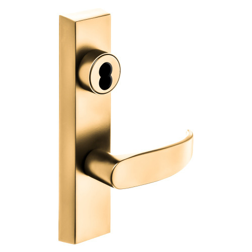 Sargent 70-706-8 ETP RHRB 9 Grade 1 Exit Device Trim Storeroom Function Key Unlocks Trim Trim Retracts Latch/Trim Relocks when Key is Removed For Rim 8800 and NB8700 Series Devices SFIC Prep Less Core P Lever RHR Bright Bronze Clear Coated