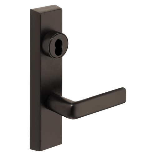 Sargent 70-713-4 ETE RHRB 20D Grade 1 Exit Device Trim Classroom Function Key Outside Unlocks/Locks Trim For Concealed Vertical Rod 8400 8600 Series Devices SFIC Prep Less Core E Lever RHR Dark Oxidized Statuary Bronze Clear Coated