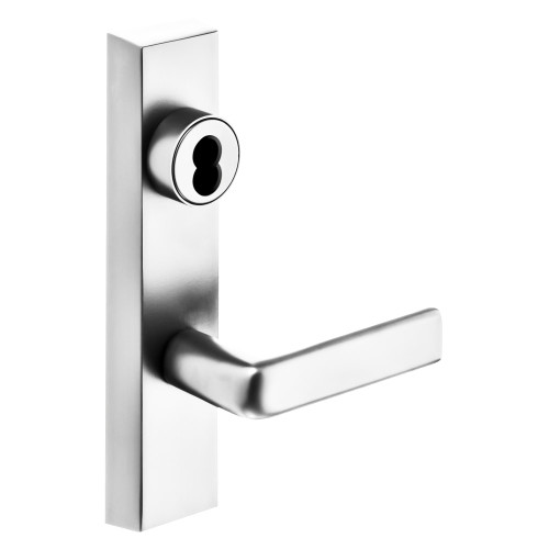 Sargent 70-706-8 ETE LHRB 14 Grade 1 Exit Device Trim Storeroom Function Key Unlocks Trim Trim Retracts Latch/Trim Relocks when Key is Removed For Rim 8800 and NB8700 Series Devices SFIC Prep Less Core E Lever LHR Bright Nickel Plated Clear Coated