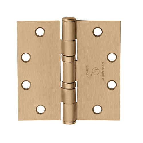 McKinney TA2714 3-1/2X3-1/2 10 Full Mortise Hinge 5-Knuckle Standard Weight 3-1/2 by 3-1/2 Square Corner Satin Bronze Clear Coated Finish