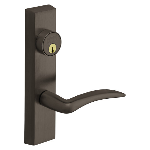 Sargent 706-6 ETA RHRB 10BE Grade 1 Exit Device Trim Storeroom Function Key Unlocks Trim Trim Retracts Latch/Trim Relocks when Key is Removed For LP8600 LR8600 and LS8600 Series Devices 1-1/8 In Mortise Cylinder A Lever RHR Dark Oxidized Bronze