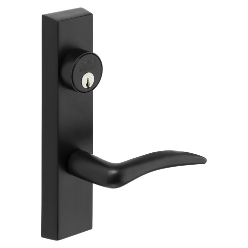 Sargent 706-8 ETA RHRB BSP Grade 1 Exit Device Trim Storeroom Function Key Unlocks Trim Trim Retracts Latch/Trim Relocks when Key is Removed For Rim 8800 and NB8700 Series Devices 1-1/8 In Mortise Cylinder A Lever RHR Black Suede Powder Coat