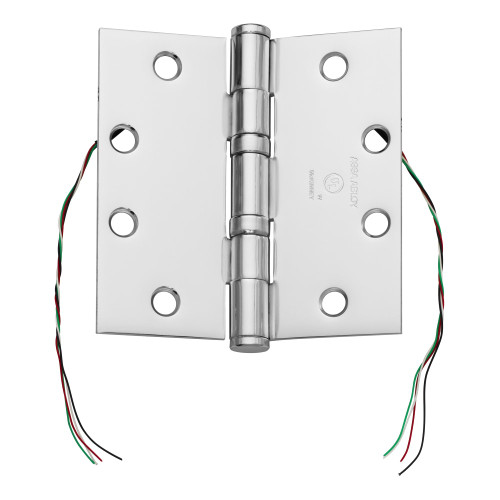 McKinney TA2714 4-1/2X4 26 CC4 Full Mortise Hinge 5-Knuckle Standard Weight 4-1/2 by 4 Square Corner 4-Wire Bright Chrome Finish