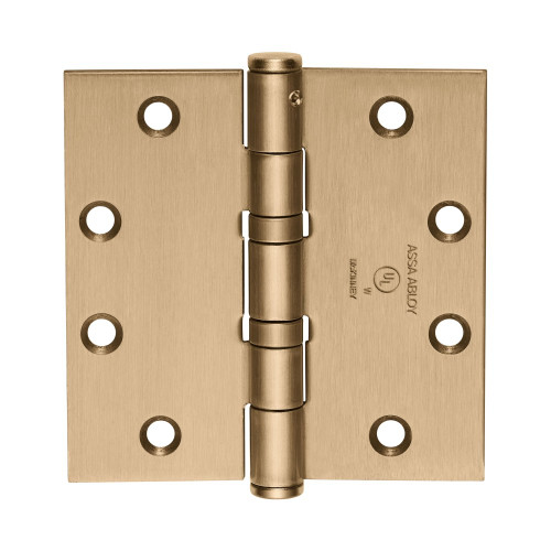McKinney TA2714 4-1/2X4-1/2 10 NRP Full Mortise Hinge 5-Knuckle Standard Weight 4-1/2 by 4-1/2 Square Corner Non-Removable Pin Satin Bronze Clear Coated Finish