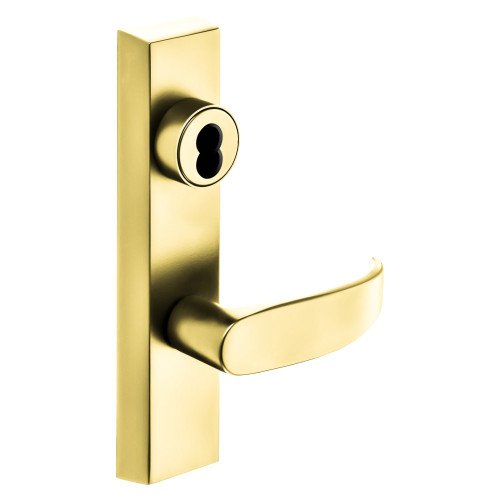 Sargent 70-706-4 ETP LHRB 3 Grade 1 Exit Device Trim Storeroom Function Key Unlocks Trim Trim Retracts Latch/Trim Relocks when Key is Removed For Concealed Vertical Rod 8400 8600 Series Devices SFIC Prep Less Core P Lever LHR Bright Brass