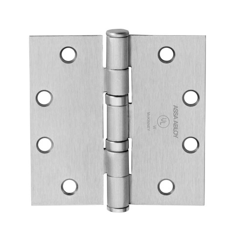 McKinney TA2714 4X4 26D Full Mortise Hinge 5-Knuckle Standard Weight 4 by 4 Square Corner Satin Chrome Finish TA2714 4X4 26D