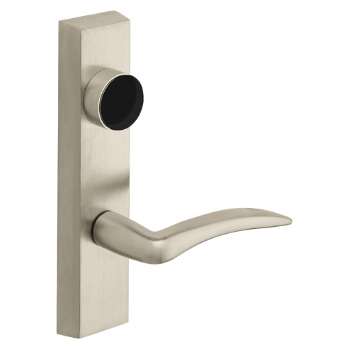 Sargent LC-743 ETA RHRB 15 Grade 1 Exit Device Trim Classroom Function Freewheeling Trim Key Outside Unlocks/Locks Trim For Surface Vertical Rod and Mortise 8700 8900 Series Devices Less Cylinder A Lever RHR Satin Nickel Plated Clear Coated