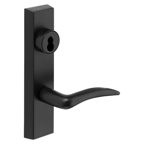 Sargent 60-743-8 ETA LHRB BSP Grade 1 Exit Device Trim Classroom Function Freewheeling Trim Key Outside Unlocks/Locks Trim For Rim 8800 and NB8700 Series Devices Sargent LFIC Less Core A Lever LHR Black Suede Powder Coat