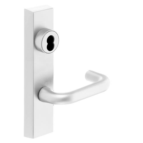 Sargent 70-713-8 ETJ RHRB WSP Grade 1 Exit Device Trim Classroom Function Key Outside Unlocks/Locks Trim For Rim 8800 and NB8700 Series Devices SFIC Prep Less Core J Lever RHR White Suede Powder Coat