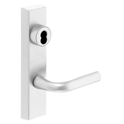 Sargent 70-713-8 ETW LHRB WSP Grade 1 Exit Device Trim Classroom Function Key Outside Unlocks/Locks Trim For Rim 8800 and NB8700 Series Devices SFIC Prep Less Core W Lever LHR White Suede Powder Coat