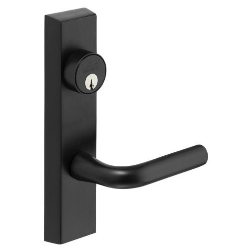 Sargent 713-8 ETW RHRB BSP Grade 1 Exit Device Trim Classroom Function Key Outside Unlocks/Locks Trim For Rim 8800 and NB8700 Series Devices 1-1/8 In Mortise Cylinder W Lever RHR Black Suede Powder Coat