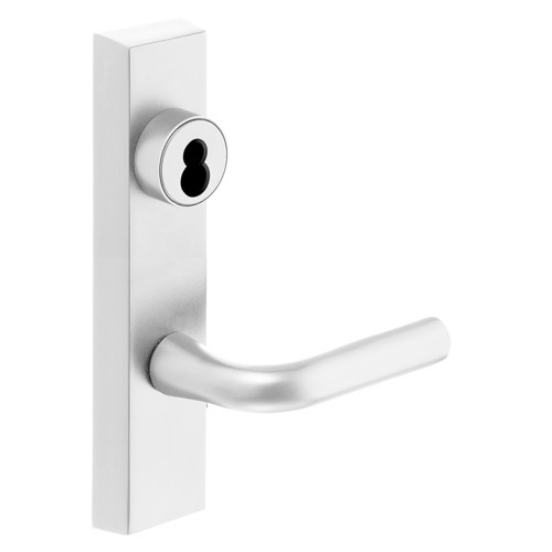 Sargent 60-713-8 ETW LHRB WSP Grade 1 Exit Device Trim Classroom Function Key Outside Unlocks/Locks Trim For Rim 8800 and NB8700 Series Devices Sargent LFIC Less Core W Lever LHR White Suede Powder Coat