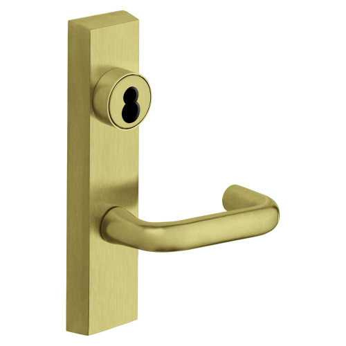Sargent 60-744 ETJ RHRB 4 Grade 1 Exit Device Trim Freewheeling Trim Key Retracts Latch For Surface Vertical Rod and Mortise 8700 8900 Series Devices Sargent LFIC Less Core J Lever RHR Satin Brass 60-744 ETJ RHRB 4