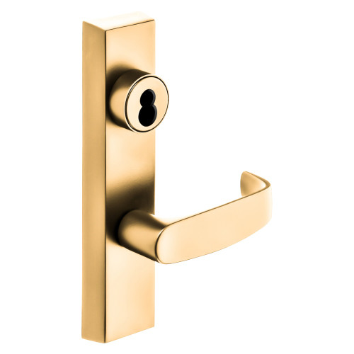 Sargent 60-713-6 ETL LHRB 9 Grade 1 Exit Device Trim Classroom Function Key Outside Unlocks/Locks Trim For LP8600 LR8600 and LS8600 Series Devices Sargent LFIC Less Core L Lever LHR Bright Bronze Clear Coated